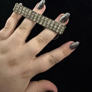 Rhinestone Bracelet - Silver Toned Sparkle